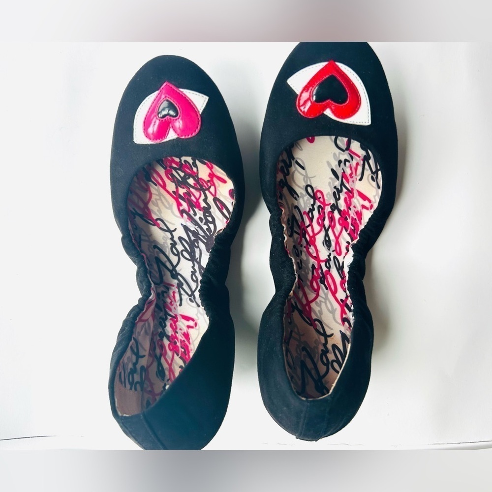 Karl Lagerfeld Paris Shupet 3 Heart Ballet Flats black size 8 ballerina